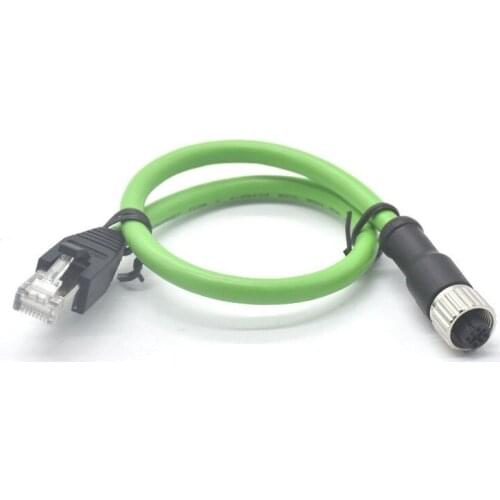 M12 Aviation Plug To RJ45 Crystal Head PROFINET Bus Cable Connector M12 D Type 4-pin Plug Industrial Interface Connector