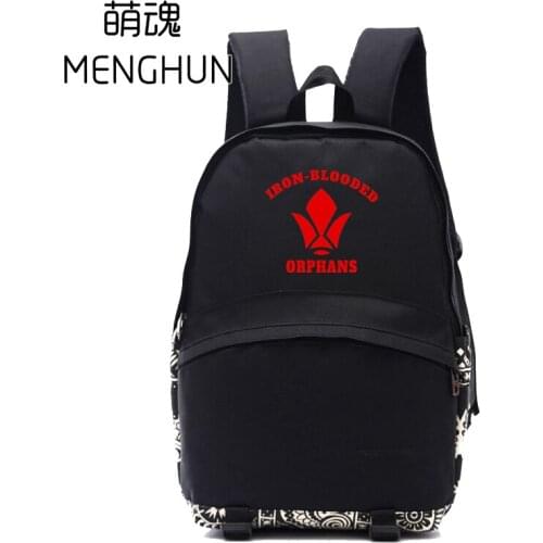 Mobile Suits Gundam Iron Blooded Orphans Concept Black Nylon School Backpack Cartoon Bag