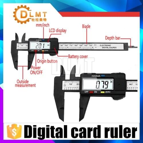 QST008 LCD Digital Electronic Carbon Fiber Vernier Caliper 150mm 6 inch Gauge Micrometer Measuring Tool