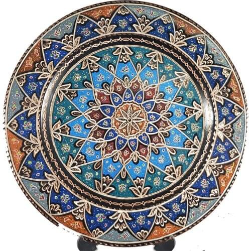 Handmade Decorative Plates for Display Wall and Room - Copper (Art Design1)