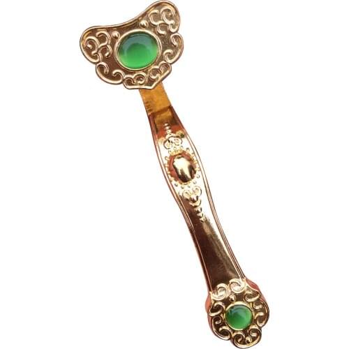 Feng Shui Craft Power Ornament Wealth Fortune Golden Ruyi Chinese Home Decoration Gift Desk Jewelry Room Decoration