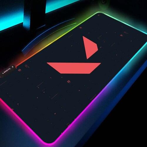 Valorant Mousepad Rgb Computer Mouse Pad Gaming XXL Mouse Mat Gamer Desktop Custom Mat Led Gloway Pc Accessories with Backlight