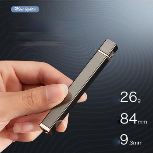 Mini Square Long Grinding Wheel Open Flame Lighter Metal Simple Creative Lady Lighter Small Body Big Power Smoking Accessories