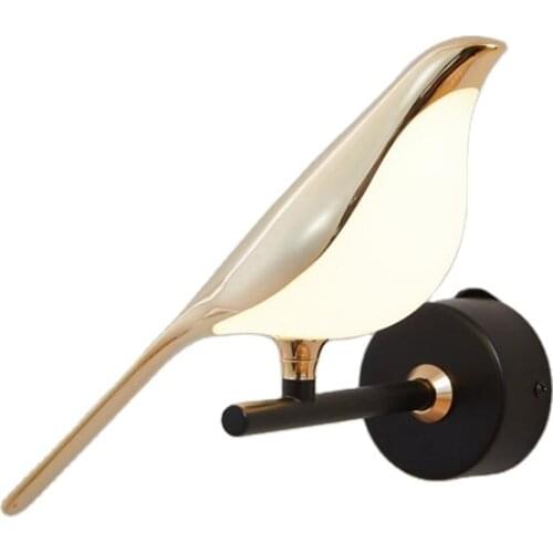 Lamps HallwayBedroom Decor Postmodern Wall Decor Bedroom Creativity Gold Plating Bird Led Wall