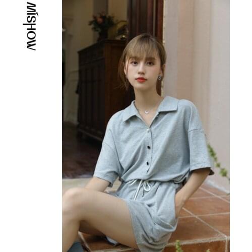 MISHOW Jumpsuit Womens 2021 Summer New Style Womens Loose Knitted Tops Shorts Pants for Children Jumpsuits MXA29L0336