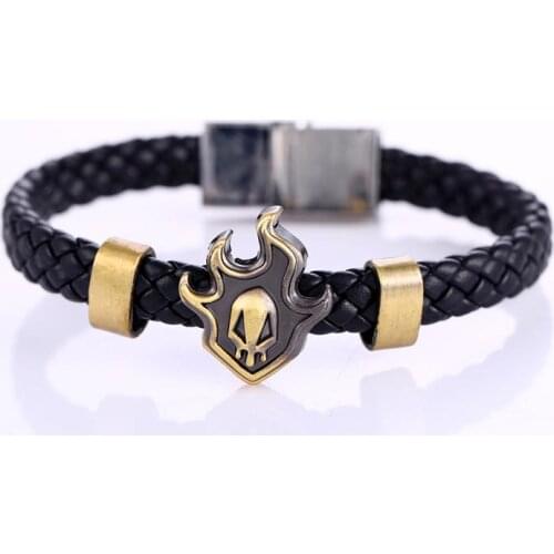 MJ Hot Anime Bleach Alloy Bracelets Fire WeaveLeather Bracelet & Bangle Cosplay Jewelry