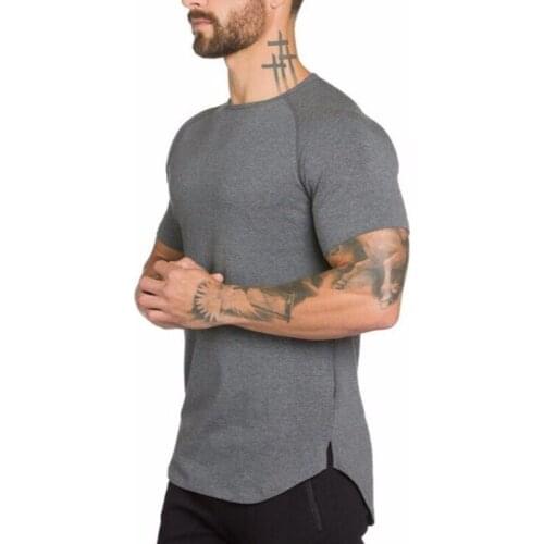 Men T-shirt O-neck Short Sleeve Muscle Fitness Casual Top Tee Summer Basic Sports Gym Bodybuilding T-shirt Plus Size Streetwear