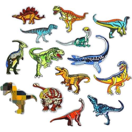Set of 14 Jurassk Park Patches diinosaur Embroidery Patch Badge Sew on Iron on Clothes DIY Appliques