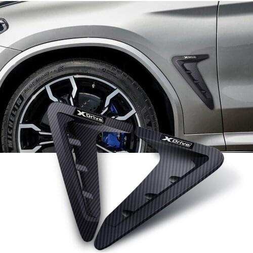 2pcs Shark Wing Side Fender Sticker For BMW X3 F25 G01 G02 X4 BMW Xdrive Wing Side Sticker Car Air Vent Sticker Cover