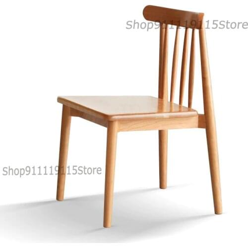All Solid Wood Dining Chair Cherry Wood Family Armchair Modern Simple Windsor Chair Nordic Restaurant Chair