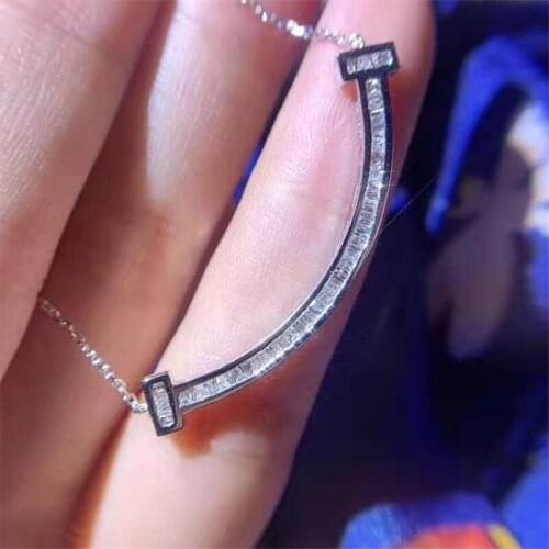 Sterling Silver 925 Diamonds Necklaces & Pendants Party for Women Christmas 925 Silver Wedding Necklaces for Jewelry VVS1