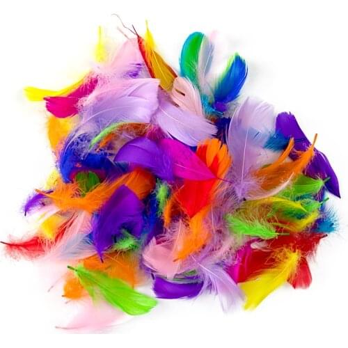 100PCS Dyed Goose Feathers 8-12CM Beautiful Floating Swan Feather For Crafts Wedding Jewelry Decoration Christmas Gifts Plumes