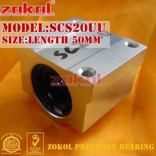 ZOKOL bearing SCS20UU Slider Linear motion bearing Length 50mm