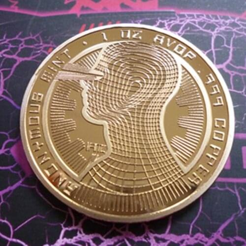 3 pcs The silk road bitcioin robot 24K gold silver Brass internet character 40 mm USA sounvenir decoration coin