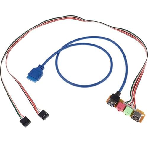 USB 2.0+ 3.0 Port Chassis PC Computer Case Audio Front Panel Replace Cable 70cm