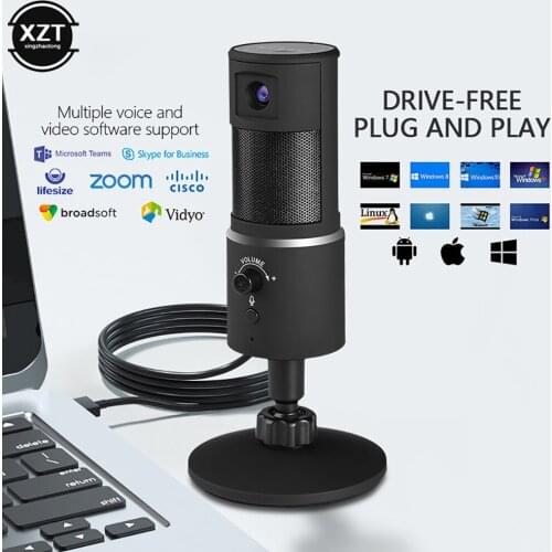 USB Microphone with Webcam 1080P Camera for Laptop Computer Recording Streaming Twitch Voice overs Podcasting for Youtube Skype