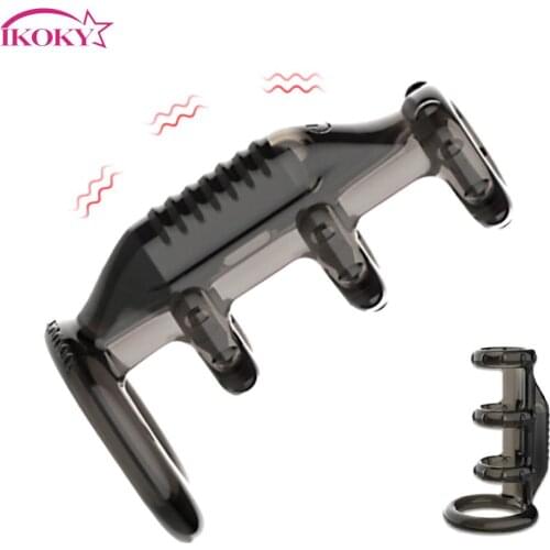 Bullet Vibrator Penis Vibrating Ring Strap On Dildo Ejaculation Delay Dick Enlargement Extender Cock Sleeve G spot Stimulator