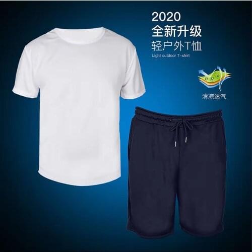 Waterproof And Antifouling Casual Short Sleeve Shorts Suit Mesh Breathable quick-drying Five-point Pants Plus Size