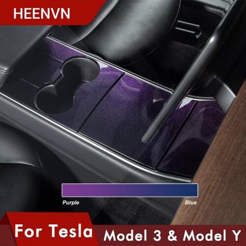 Heenvn Model3 Car Central Control Panel Protective Patch For Tesla Model Y 3 Accessories Patch Starry Sky Gradient Three 2020