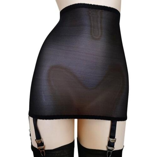 Women Mesh Suspender Belt Garter Plus Size Lingerie with 6 Adjustable Straps