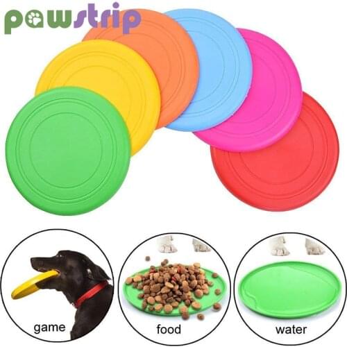 1PC Silicone Flying Saucer Dog Toy Interactive Traning Funny Dog Game Toys Bite Resistant Flying Discs Puppy Toys Pet Supplies
