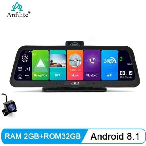 Anfilite 10" ADAS Android 8.1 2GB 32GB DashCam Car DVR Camera 4G WIFI GPS navigator Bluetooth Full HD 1080P Video Recorder