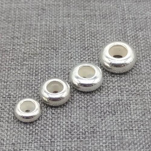 10pcs of 925 Sterling Silver UFO Saucer Bead Stopper Spacer w/ Silicone