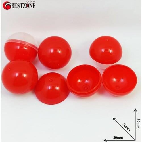 100pcs 30mm full red color toy capsules with free shipping; Plastic Toy Capsule solid color ball