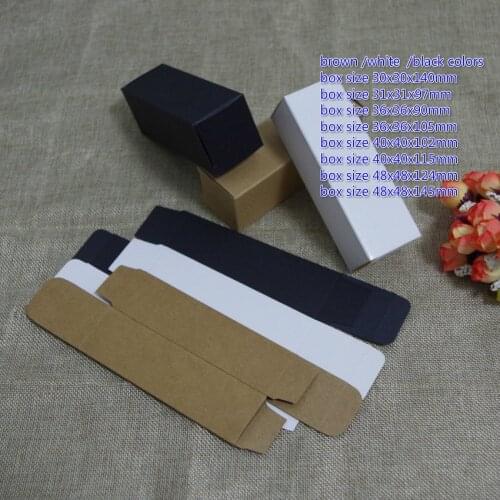 100pcs/lot Kraft CardPaper Fold Box Diy 20ml 30ml 50ml 100ml Lipstick Perfume Essential Oil Bottles Packaging Boxes Valve Tubes