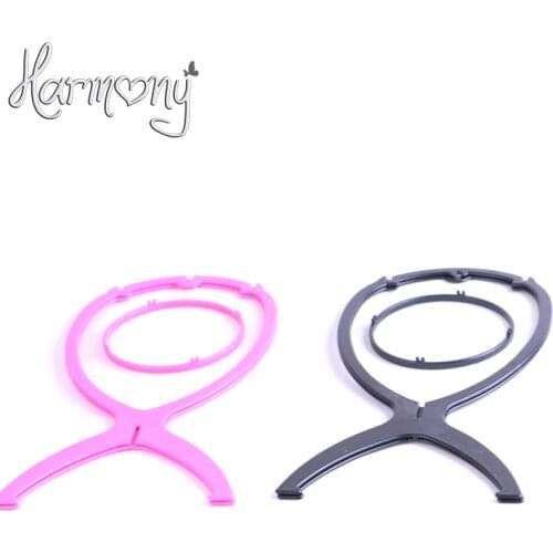3 pieces New Plastic Folding Stable Durable Wig Hair Head Hat Cap Display Holder Stand Tool Hair Accessories Black
