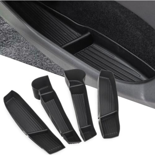 Tesla Model Y 2021 4-pcs Set Side Door Storage Box TPE Front Rear Door Handle Tray Sundries Organizer Box For Tesla Model Y 2021