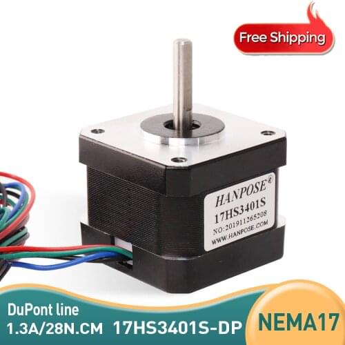 42BYGH Step Motor 4-lead (17HS3401S-DP) 1.3A length 42X34mm 1.8a Nema17 motor printer stepper motor, textile machinery