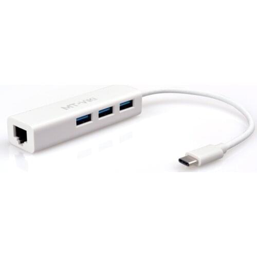 MT-VIKI Type-C to 3 Port USB 3.0 / 2.0 HUB USB3.1 to 1000Mbps Lan Network Adapter OTG for Keyboard Mouse Flash Drive PC Android