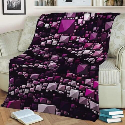 Abstract Geometric Pattern 3D Printed Velvet Plush Throw Fleece Blanket Bedspread Sherpa Blanket Home Decora