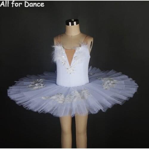 Customer Size Made 5 Layers Tulle White Color Ballet Dance Costume Pancake Tutu For Girls Performance/Competition Dance