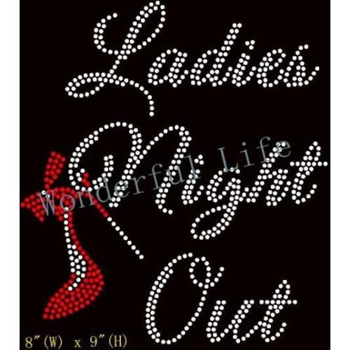 Free shipping Ladies Night Out Heel Stiletto RED Rhinestone Transfer