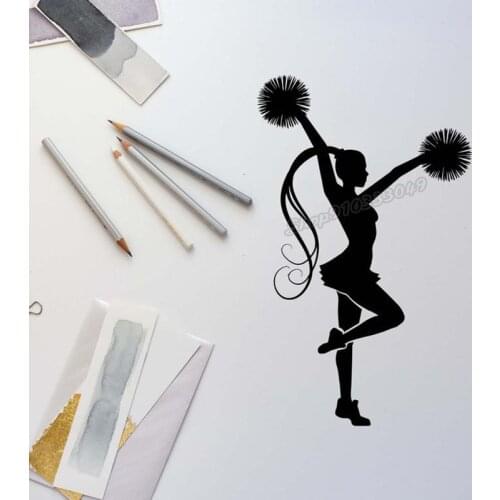 Cheerleader Wall Decal Cheerleading Theme Decal Gymnastics Dance Sport Wall Sticker Vinyl Decal Home Bedroom Decor Mural B180