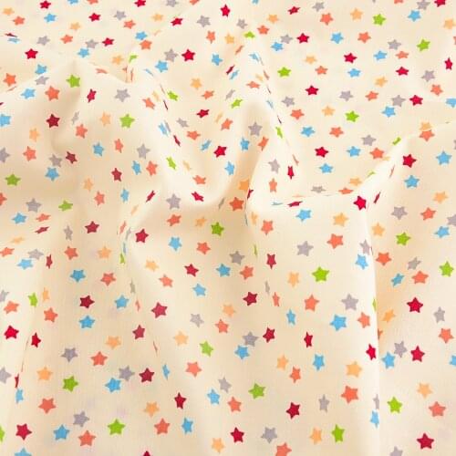 Booksew 100% Cotton Twill Fabric Pink Colorful Shining Stars Designs Material DIY Patchwork Home Textile Tela Fat Quarter