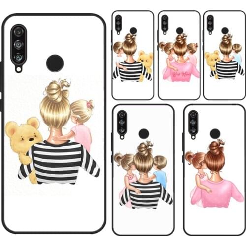 Super Mom Baby Girl Daughter Son Phone Case For Huawei P40 Lite P30 P20 Pro P Smart 2021 2019 Mate 10 20 Lite Back Cover