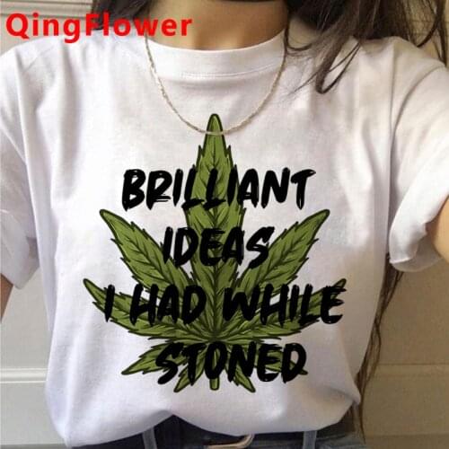 Bong Weed summer top t shirt female 2021 harajuku graphic tees women plus size print t-shirt tumblr
