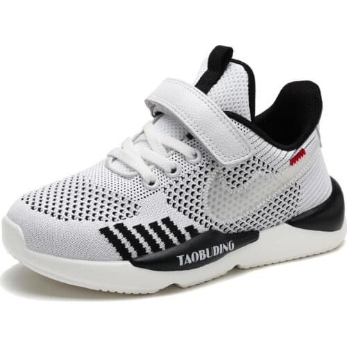 Children Sneakers Shoes Boys Girls Damping Outsole Slip Hook & Loop Mesh Breathable Kids Sports Child Running Shoe