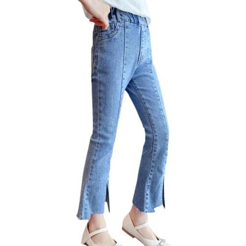 Jeans Girl Solid Color Childrens Jeans For Girls Spring Autumn Kid Jeans Casual Style Childrens Clothing 6 8 10 12 14