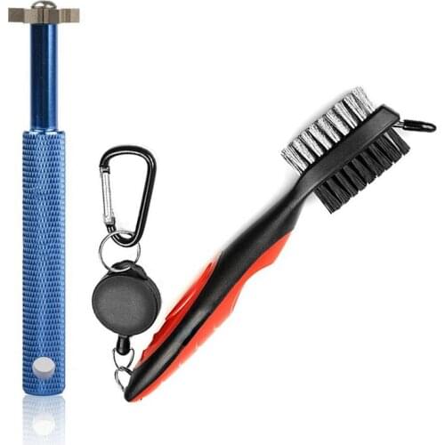 ELOS-Golf Groove Sharpener Tool Golf Club Groove Sharpener and Retractable Golf Club Brush for Golfers Practical and Clean Kits