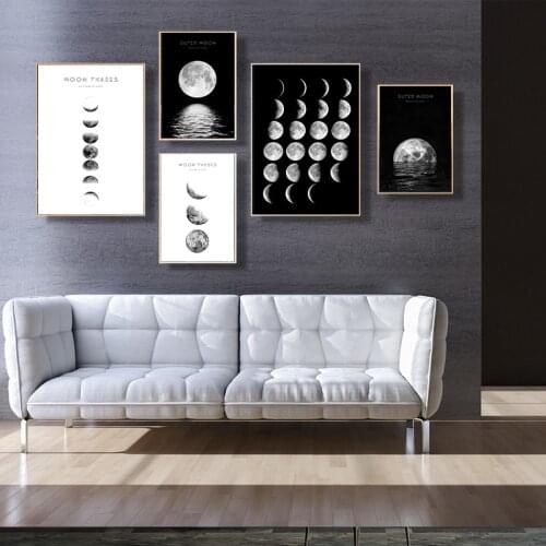Moon Phase Canvas Posters and Prints Minimalist Luna Wall Art Abstract Painting Nordic Decoration Pictures Modern Home Décor