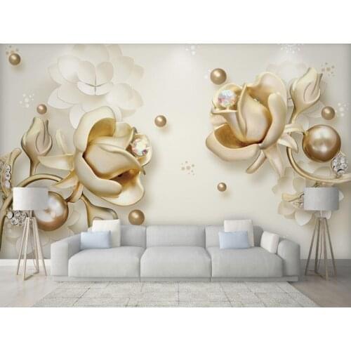 CJSIR Custom Wallpaper Murals 3d High Quality Pearl Floral Background Walls Modern Fashion Big 3d Mural Wallpaper Home Decor
