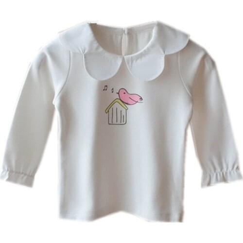 6M to 4T baby & kids girls long sleeve cotton casual basic t-shirt little children girl fashion fall winter white t shirts