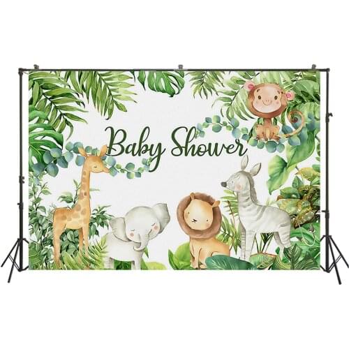 HUAYI Photography Backdrop jungle animals photo background studio baby shower party decor photobooth birthday backdrops W-3893