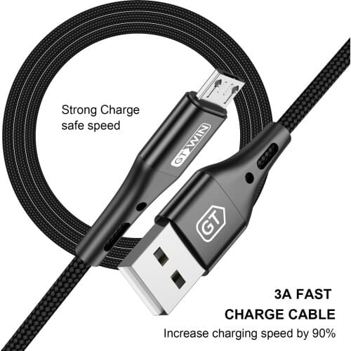 GTWIN Micro USB Cable 3M for Huawei Microusb Cable 3A Fast Charging For Xiaomi Samsung Android Mobile Phone Charge Data Wire