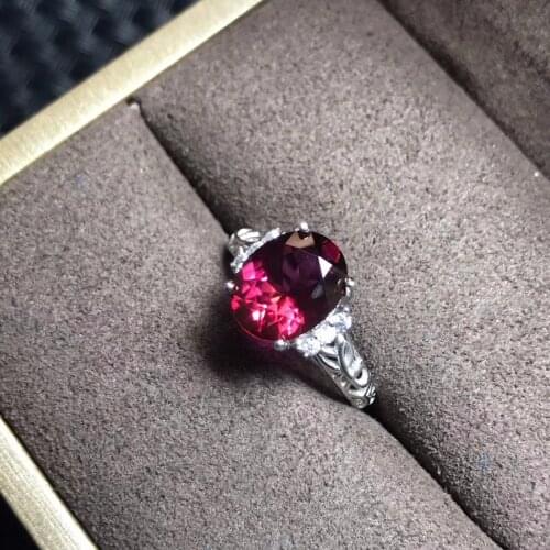 Natural topaz ring, shop promotion specials, bright red, 925 silver