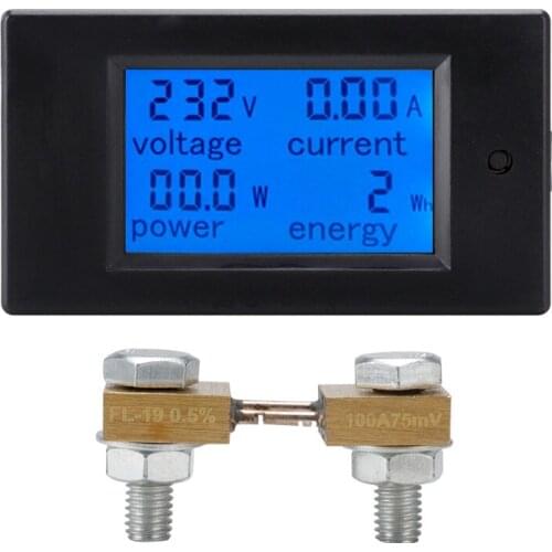 Hot 100A DC Multifunction Voltmeter Current Digital LED Display Power Monitor Voltage Current Power Multimeter